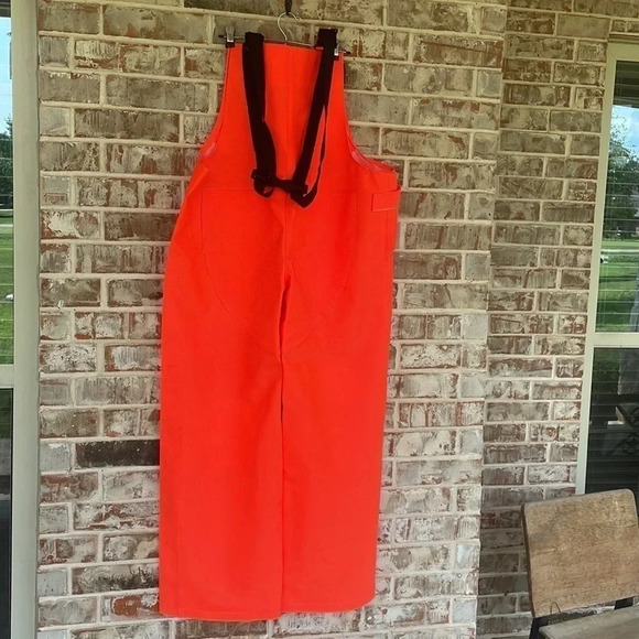 Orange Industrial Work Safety Bib Overalls - Picture 4 of 12